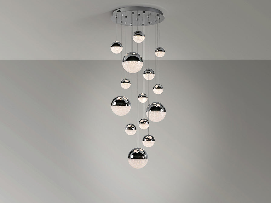 Sphere 14L LED Cluster, Dimmable, 3m / 5m Length - Chrome