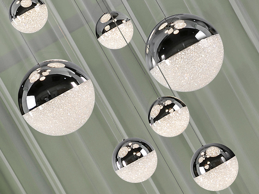 Sphere 14L LED Cluster, Dimmable, 3m / 5m Length - Chrome