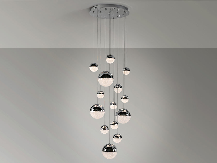 Sphere 14L LED Cluster, Dimmable, 3m / 5m Length - Chrome