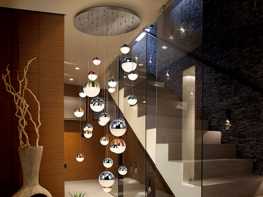 Sphere 27L LED Cluster, Dimmable/CCT - Multicolour / Chrome