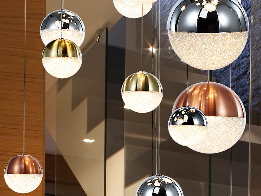 Sphere 27L LED Cluster, Dimmable/CCT - Multicolour / Chrome