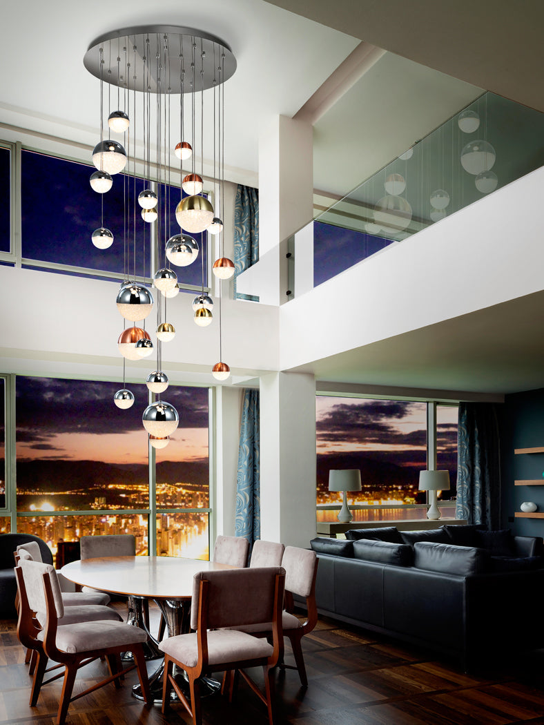 Sphere 27L LED Cluster, Dimmable/CCT - Multicolour / Chrome