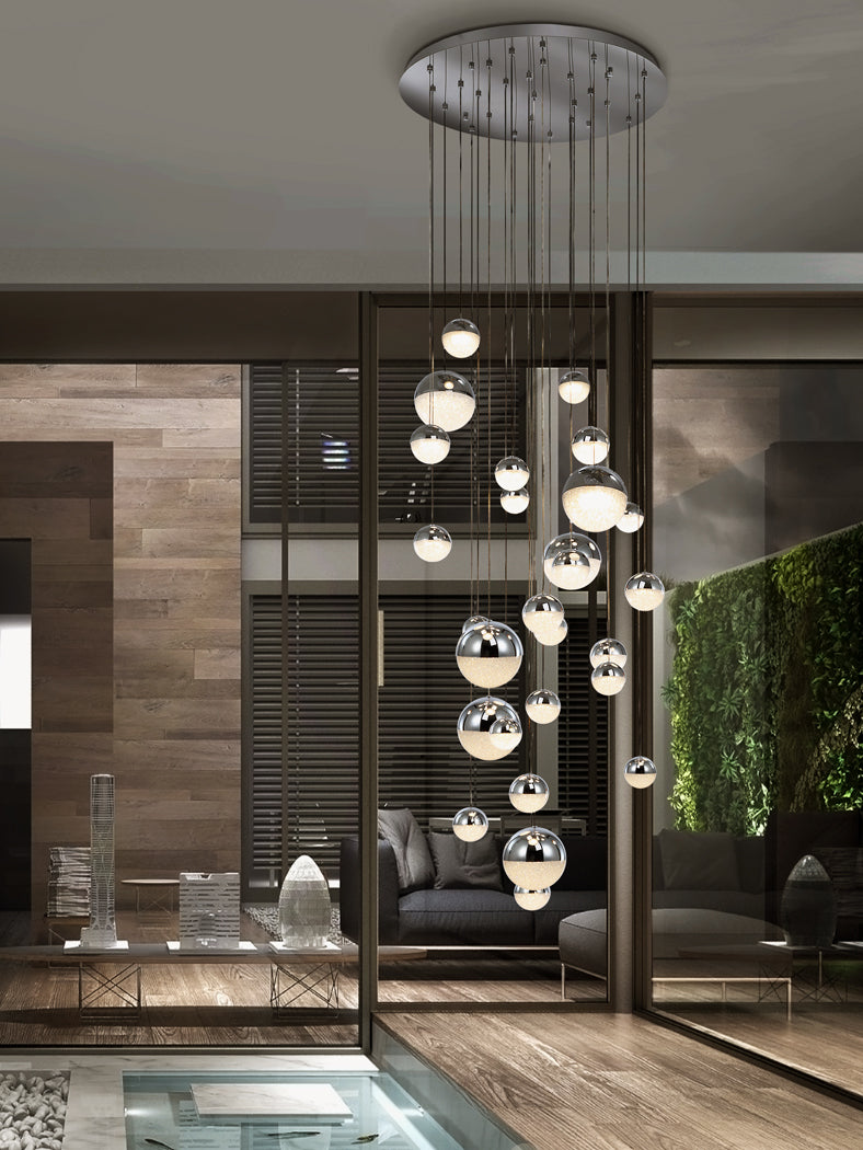 Sphere 27L LED Cluster, Dimmable/CCT - Multicolour / Chrome