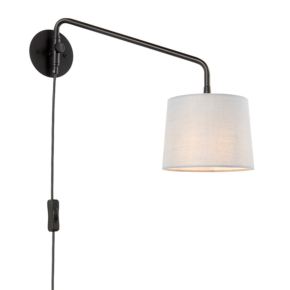 Dalton Wall Plug In Light - Matt Black E14