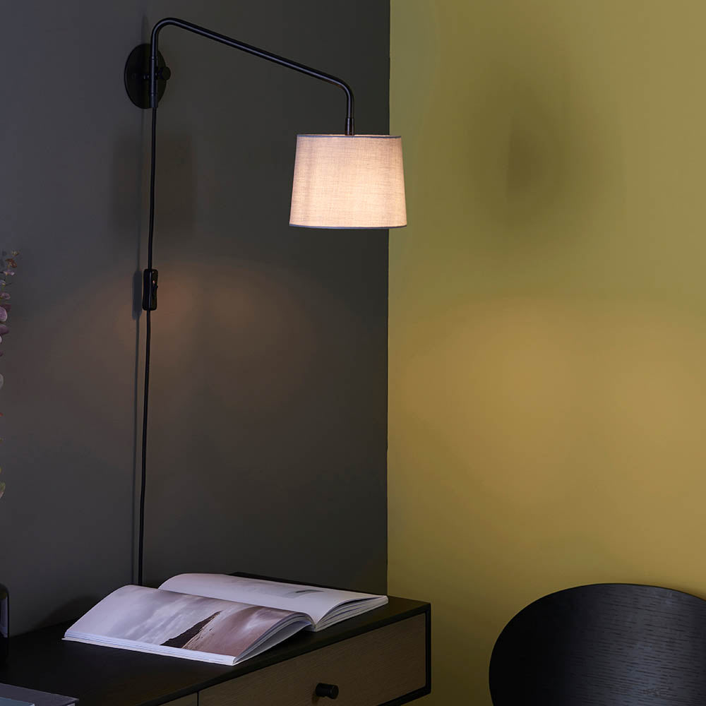 Dalton Wall Plug In Light - Matt Black E14