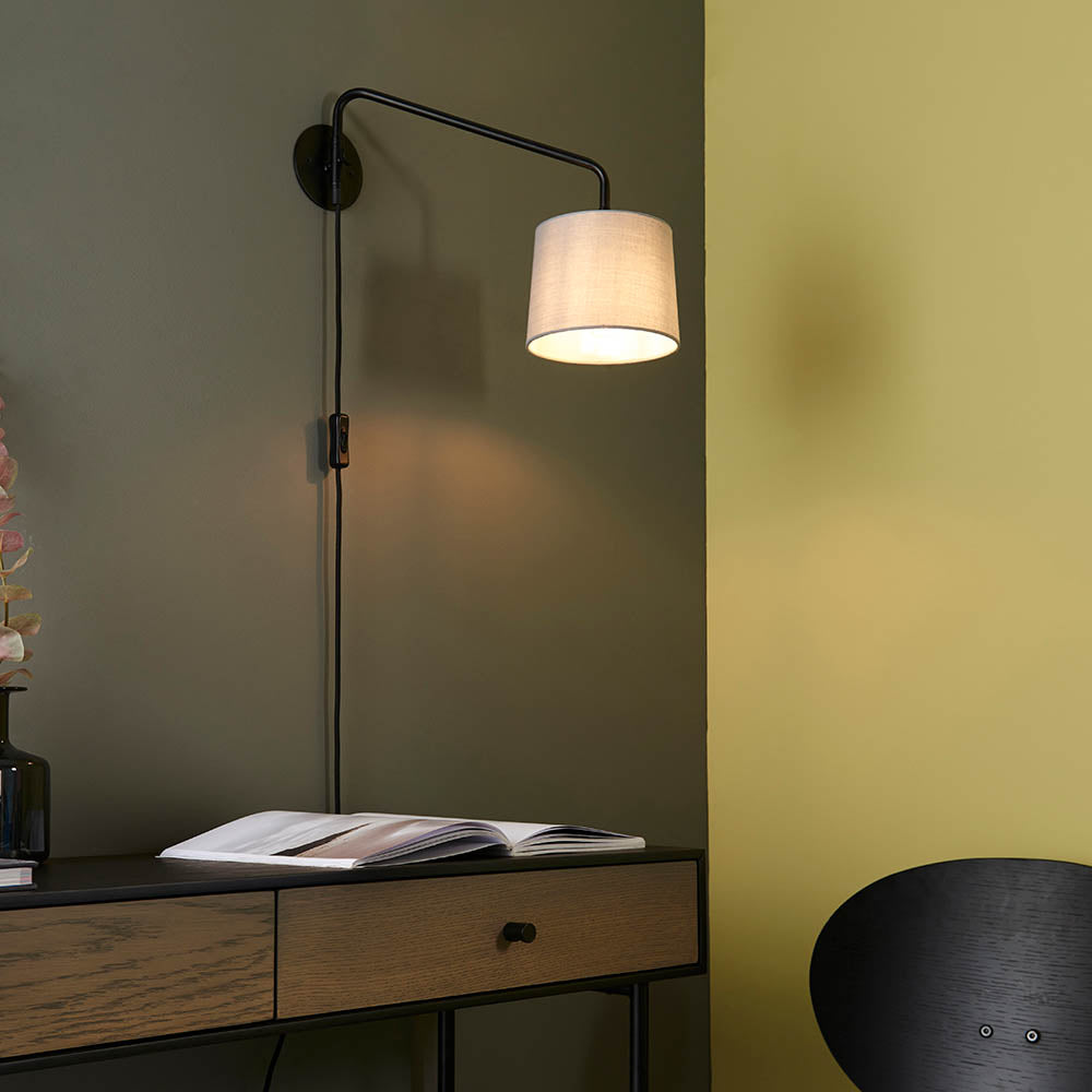 Dalton Wall Plug In Light - Matt Black E14