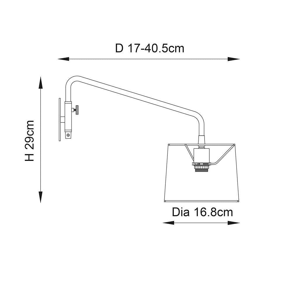 Dalton Wall Plug In Light - Matt Black E14