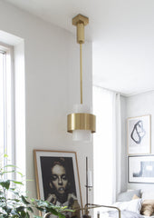 Corinth 1Lt Small/Large Pendant - Aged Brass