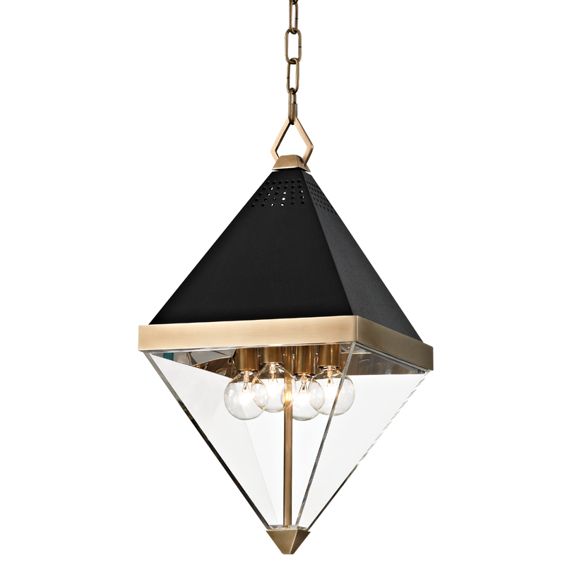 Coltrane 4/8Lt Lantern - Brass/Nickel
