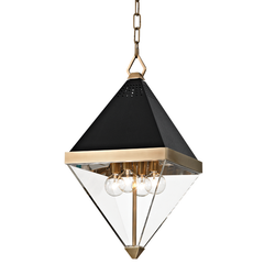 Coltrane 4/8Lt Lantern - Brass/Nickel