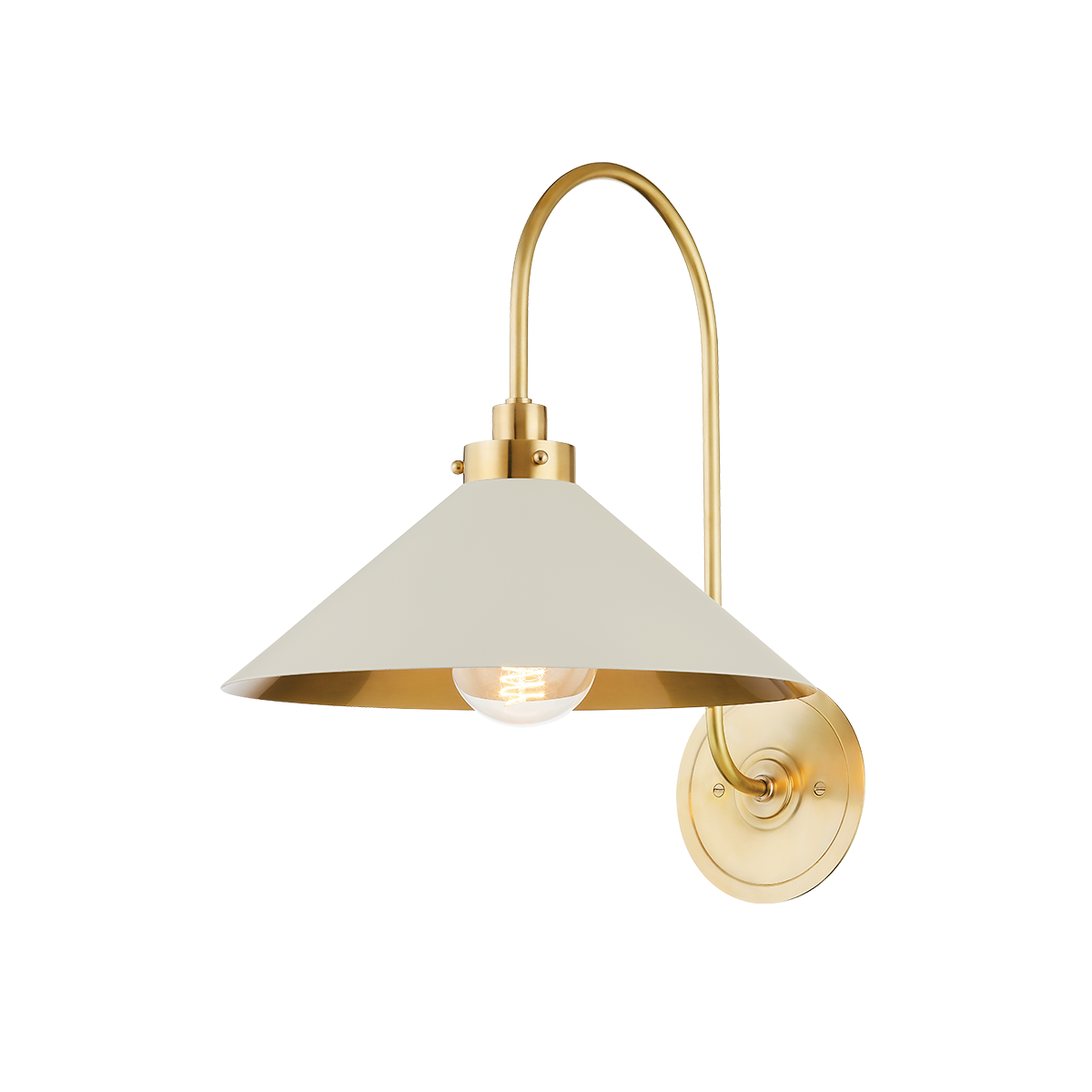 Clivedon 1Lt Wall Sconce - Aged Brass