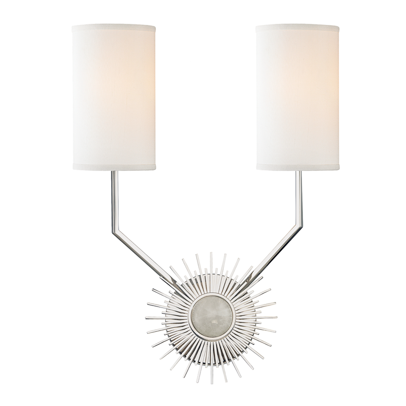 Borland 2Lt Wall Sconce - Brass/Nickel