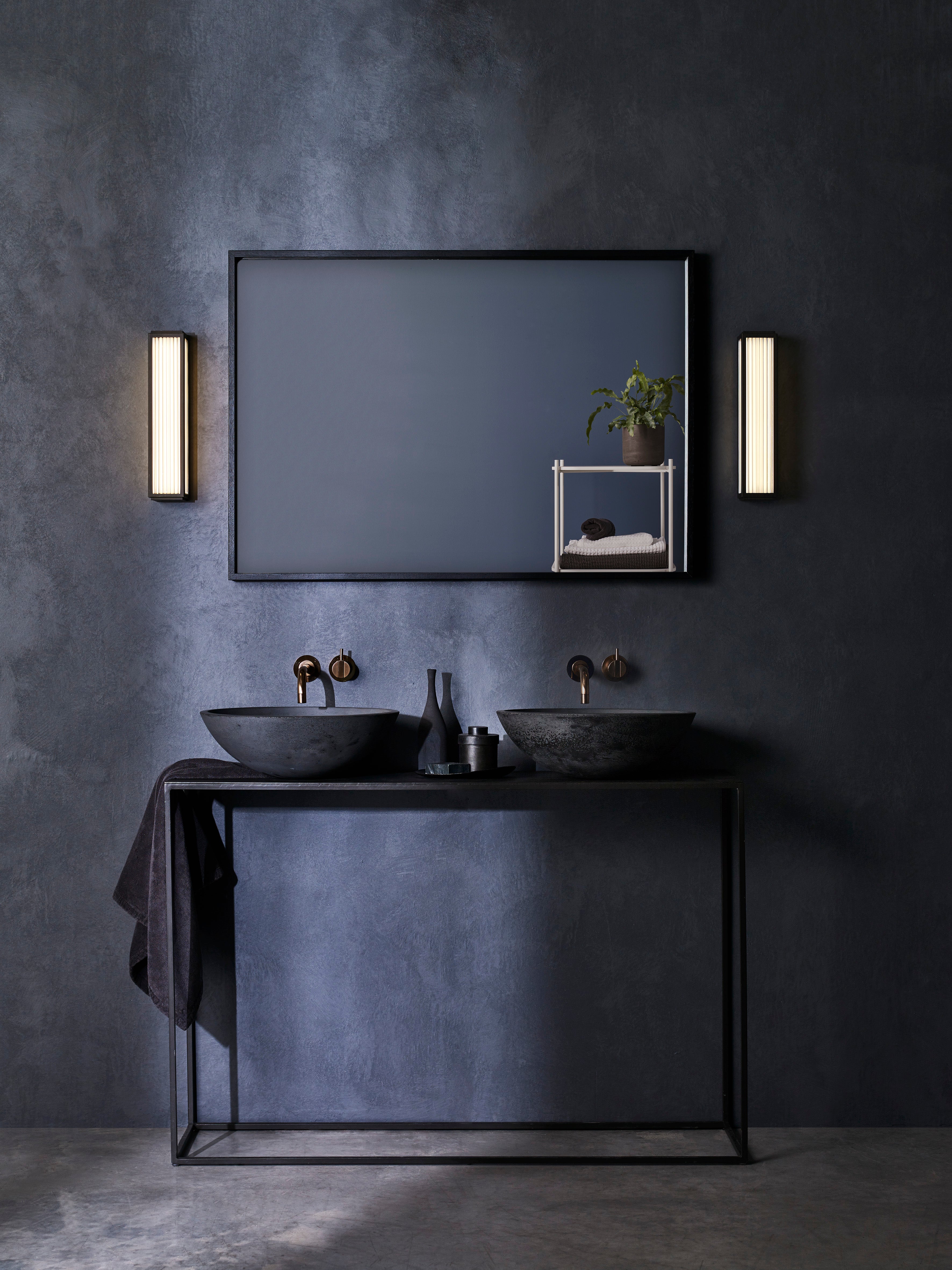 Boston 370/600 Bathroom Wall Light- Bronze/Polished Chrome Finishes
