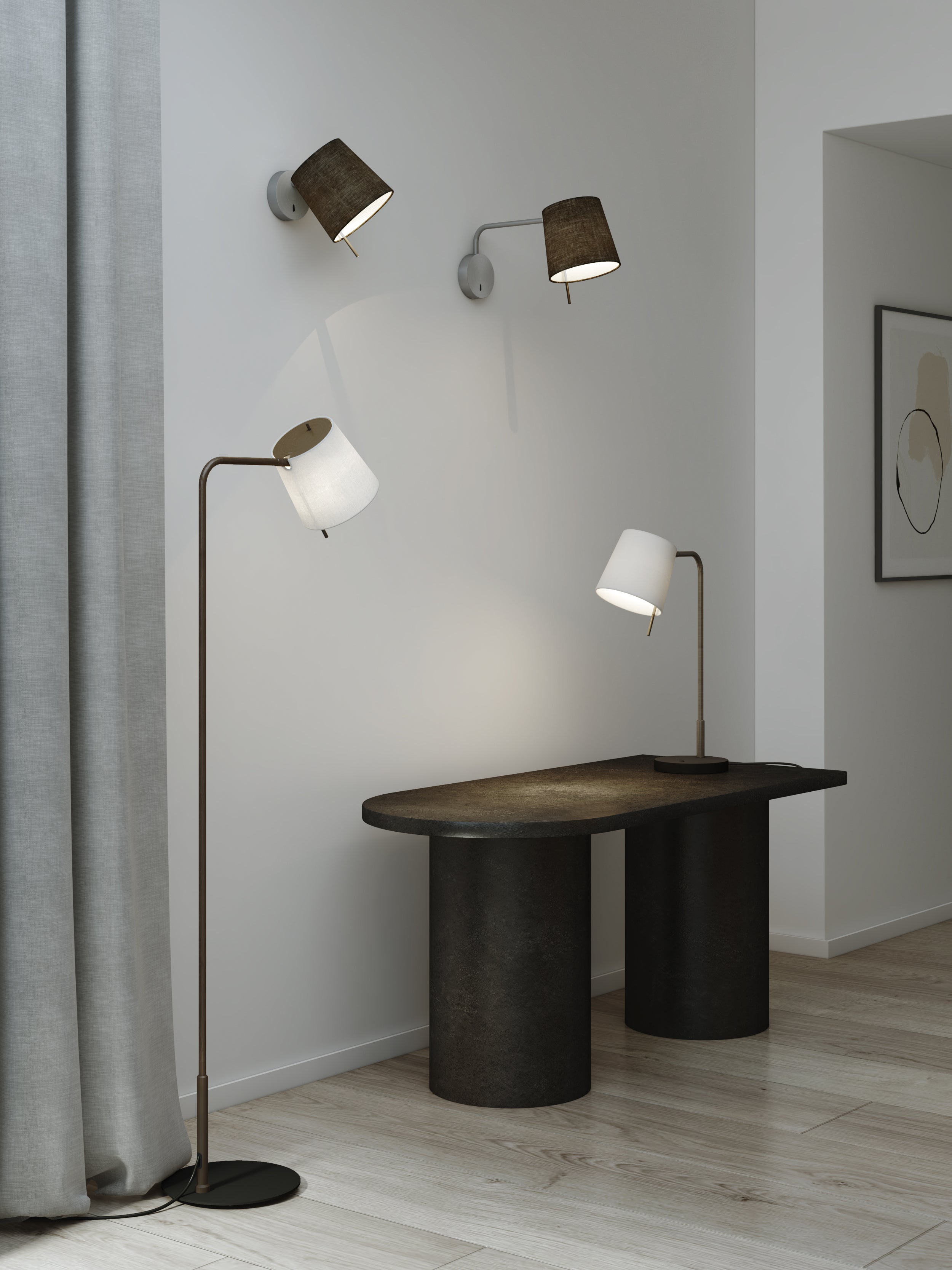 Mitsu Wall Light- Matt Nickel/ Bronze