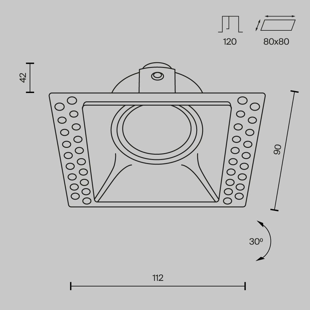 Dot Square Downlight Dot GU10 1x10W- Various Sizes