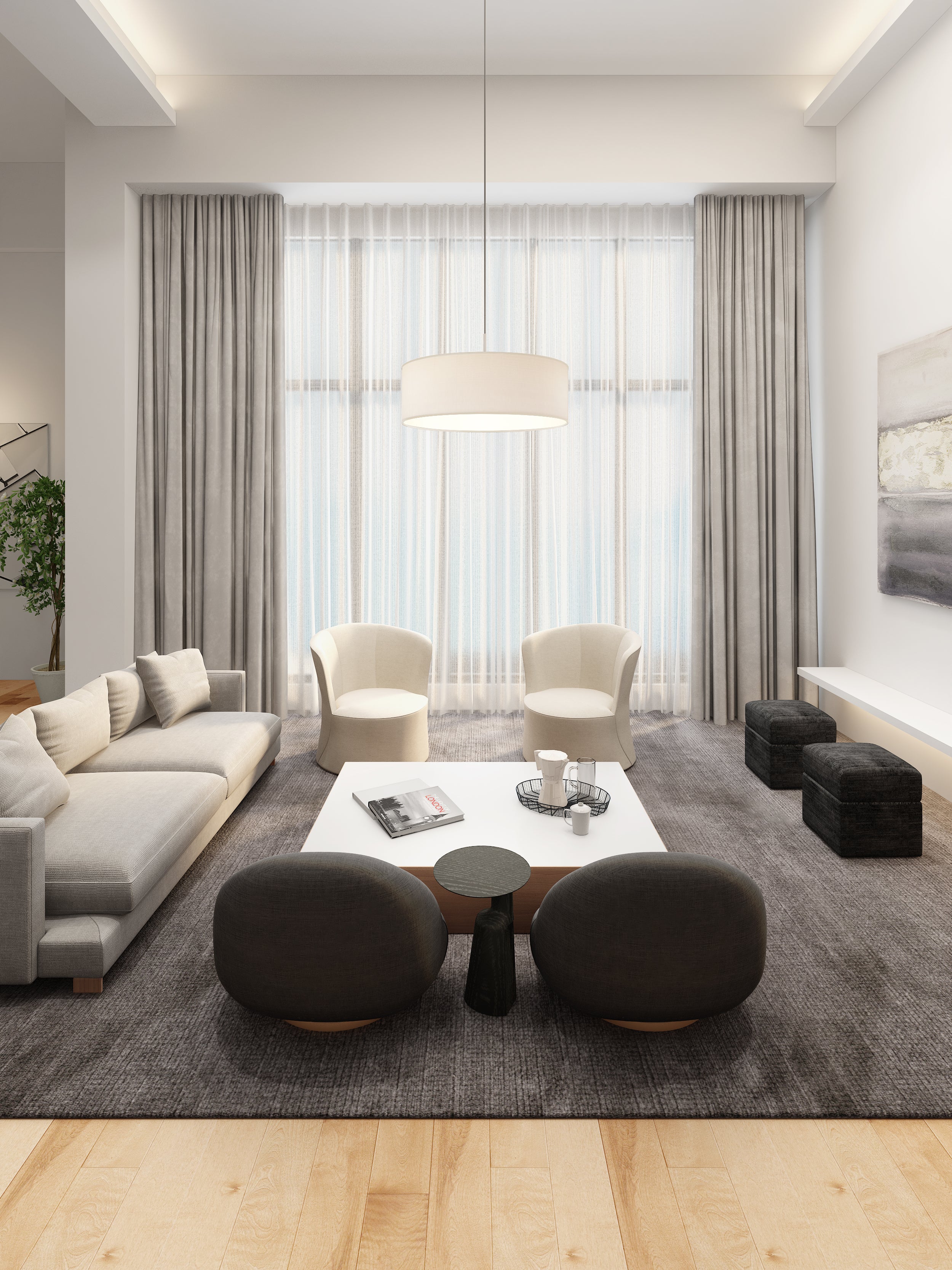 Cambria 600 Shade- White/Putty