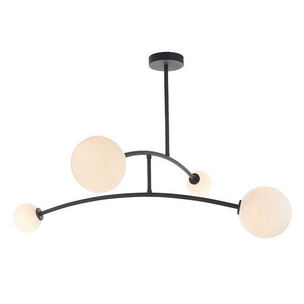 Weber Modern 4Lt Globe Hanging Ceiling Pendant Light Black