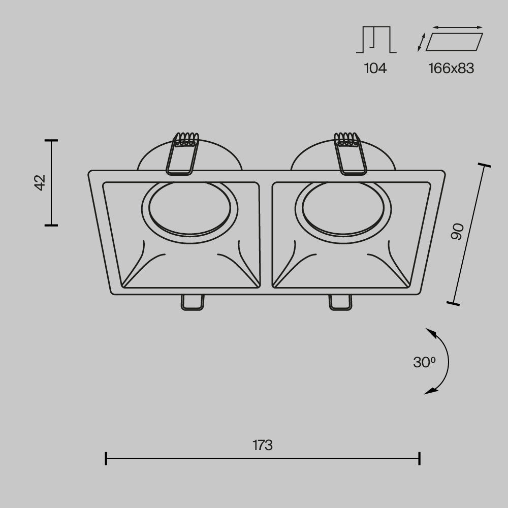 Hythe Downlight Dot GU10 2x10W- Black/White