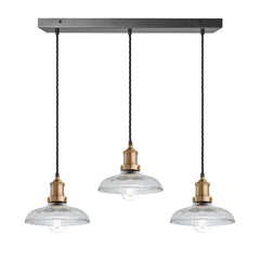 Brooklyn 3/5Lt Glass Dome Wire Cluster Lights - Brass/Pewter