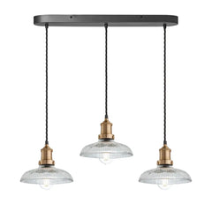 Brooklyn 3/5Lt Glass Dome Wire Cluster Lights - Brass/Pewter