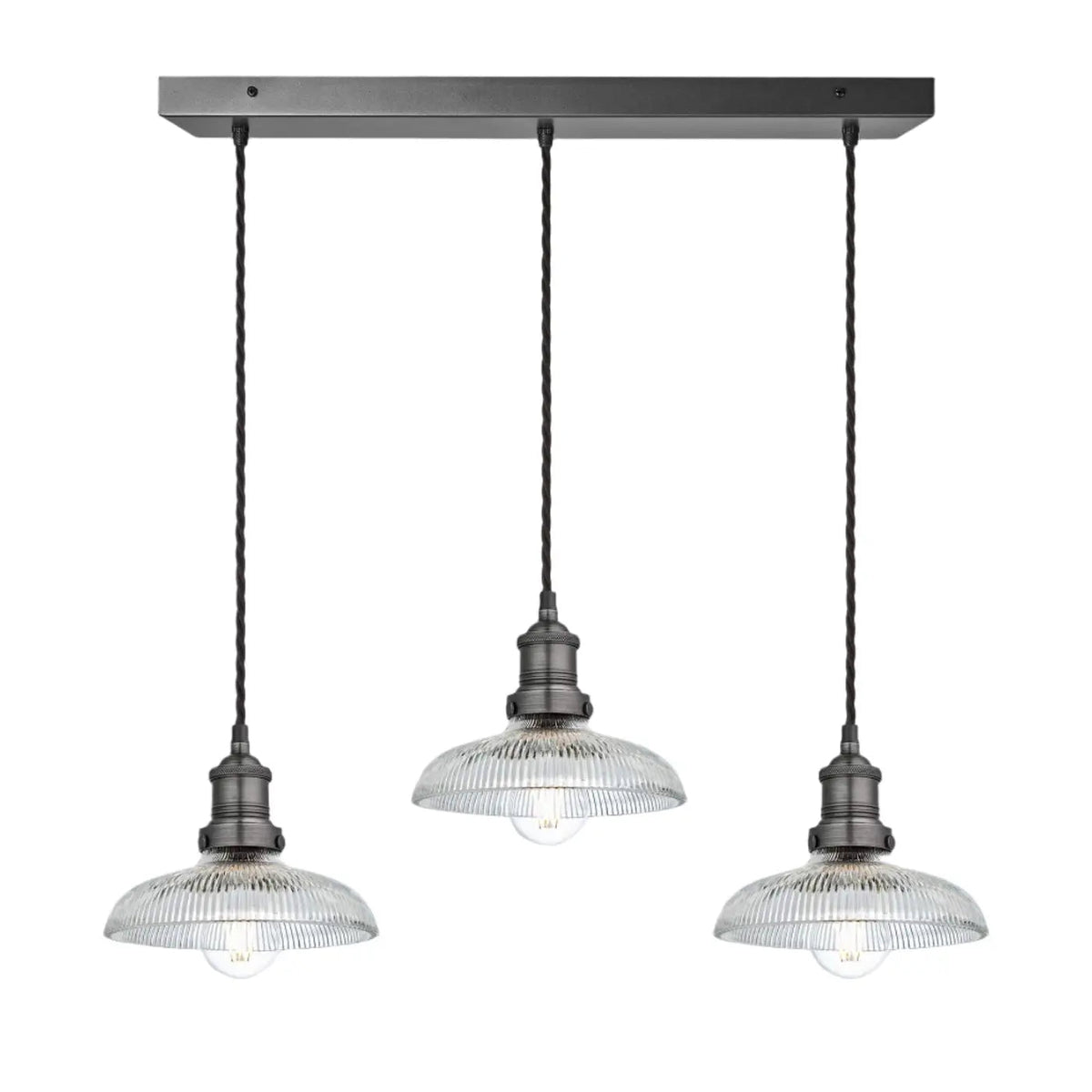 Brooklyn 3/5Lt Glass Dome Wire Cluster Lights - Brass/Pewter