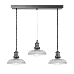Brooklyn 3/5Lt Glass Dome Wire Cluster Lights - Brass/Pewter