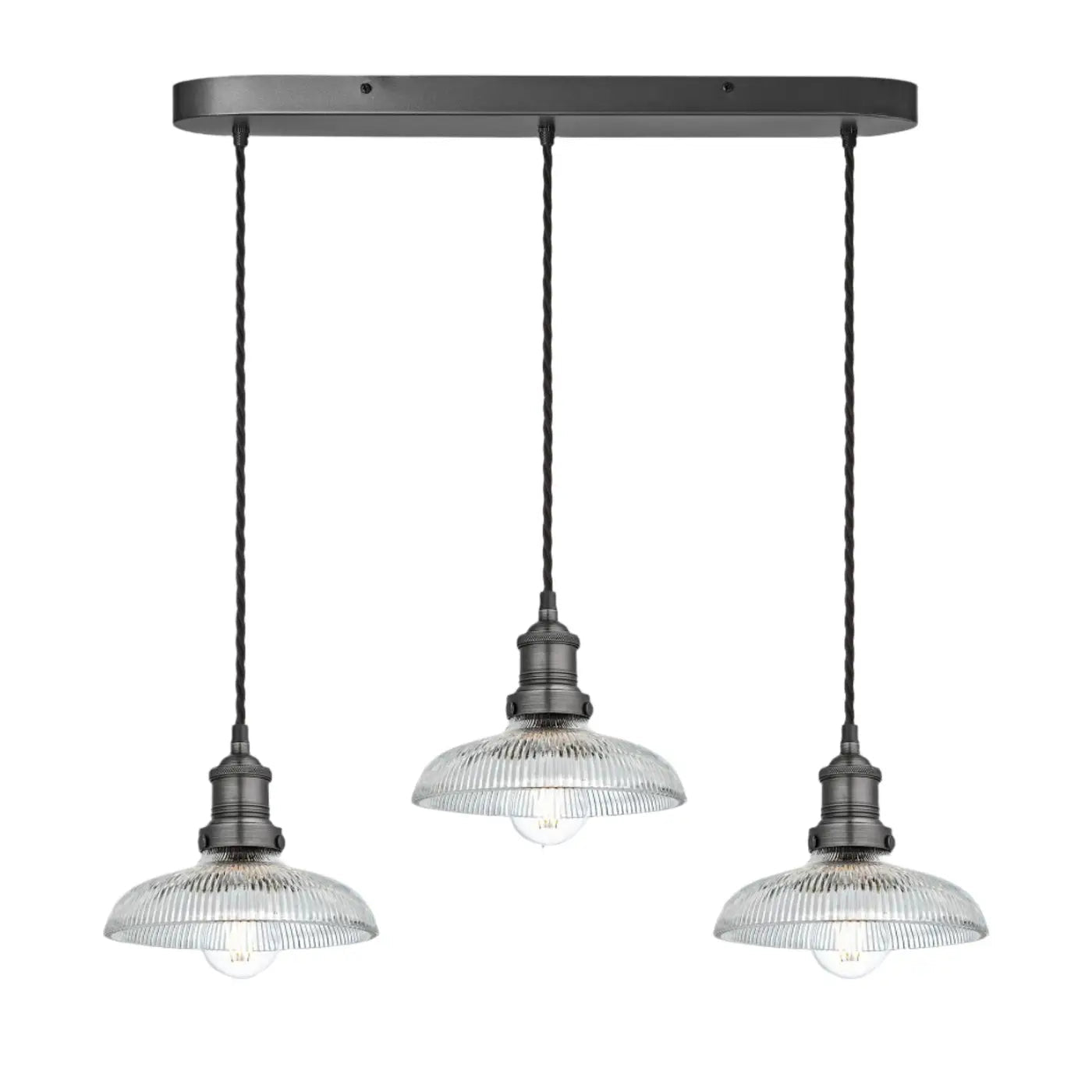 Brooklyn 3/5Lt Glass Dome Wire Cluster Lights - Brass/Pewter