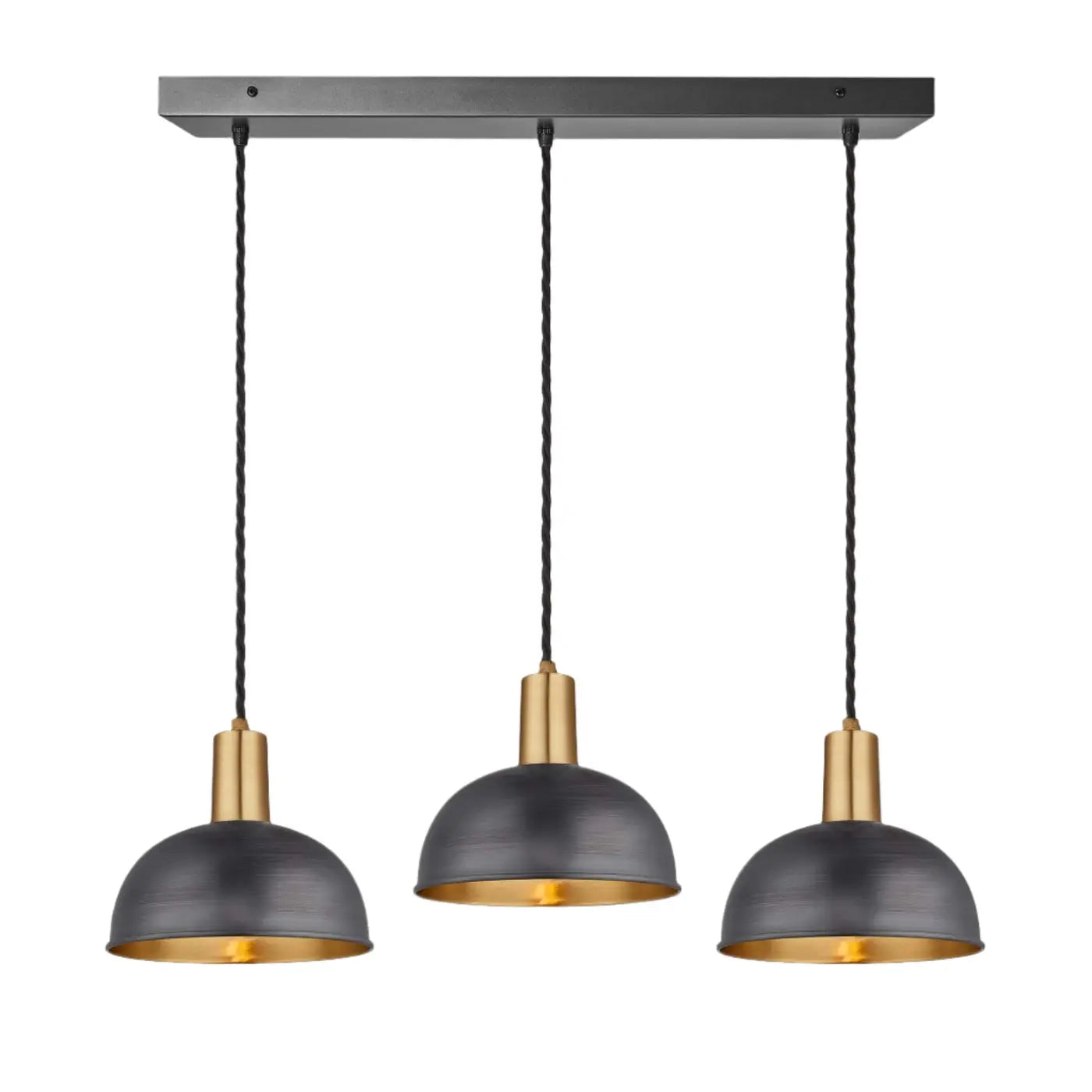Sleek Dome 3 Wire Cluster Lights - Brass/Pewter