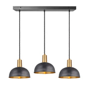 Sleek Dome 3 Wire Cluster Lights - Brass/Pewter