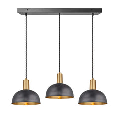 Sleek Dome 3 Wire Cluster Lights - Brass/Pewter