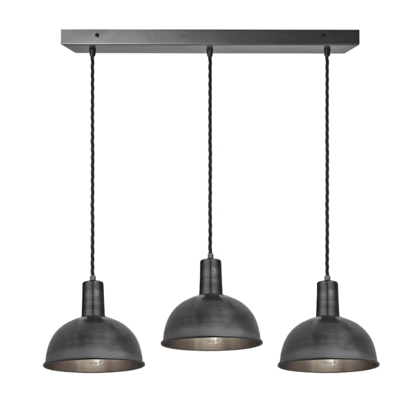 Sleek Dome 3 Wire Cluster Lights - Brass/Pewter