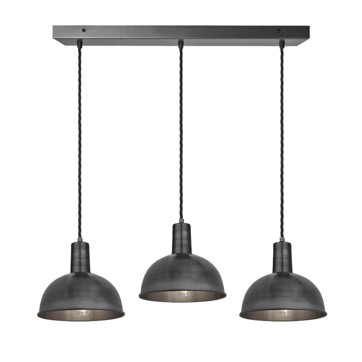 Sleek Dome 3 Wire Cluster Lights - Brass/Pewter