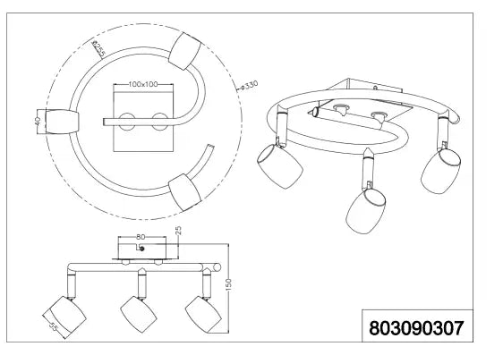 Michael 3Lt Round Plate Spotlight - Matt Nickel