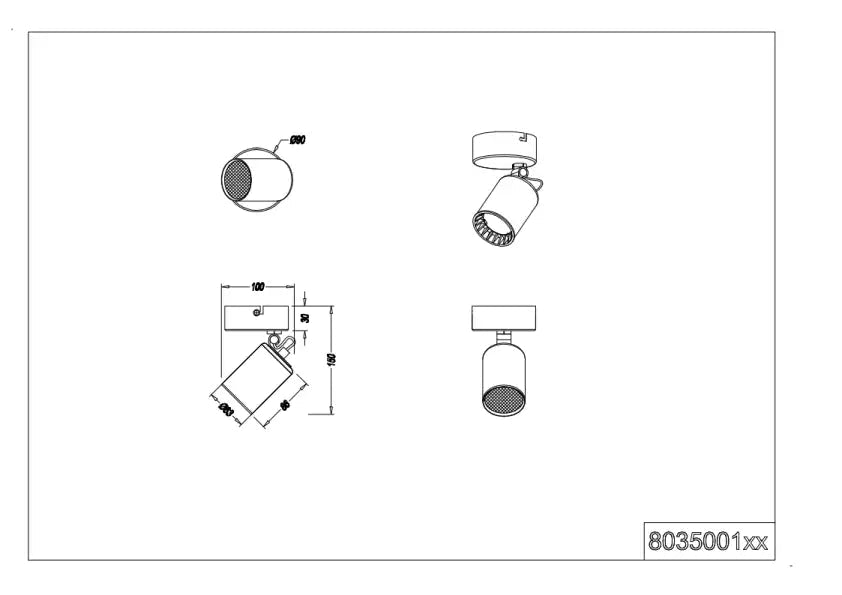 Pago Ceiling Spotlight - Black
