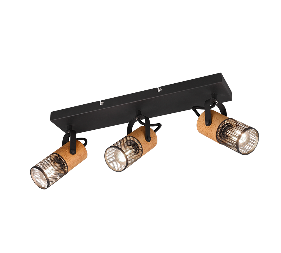 Tosh 3Lt Bar Spotlight - Black & White/ Black & Wood