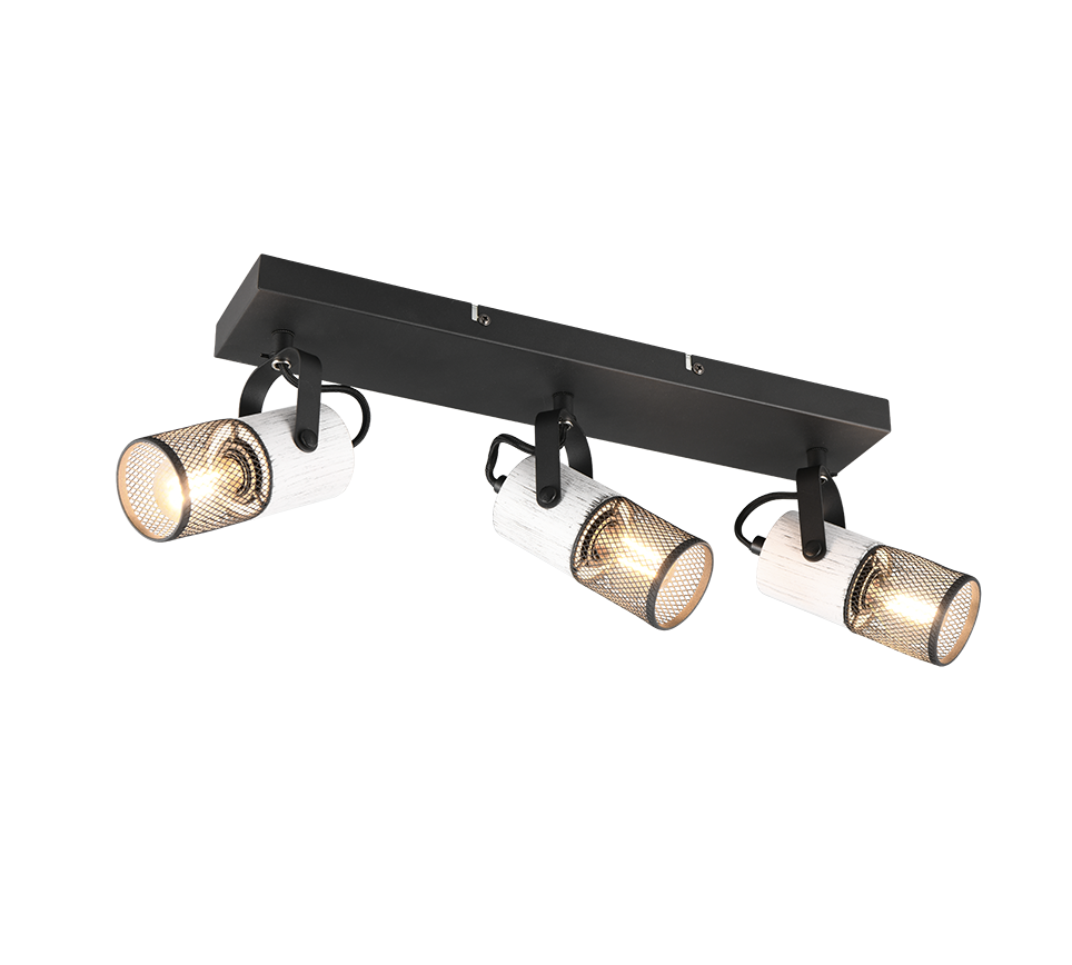 Tosh 3Lt Bar Spotlight - Black & White/ Black & Wood