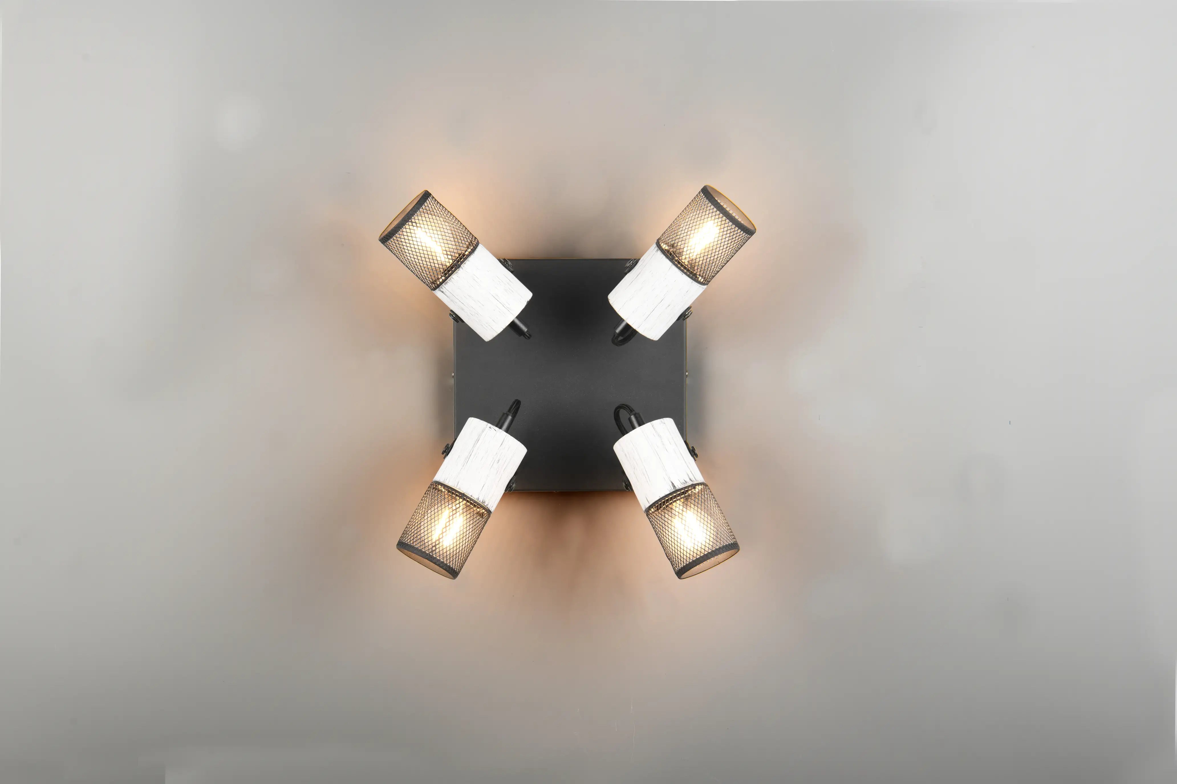 Tosh 4Lt Square Plate Spotlight - Black & White/ Black & Wood