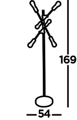 Armstrong 6Lt Floor Lamp - Black & Satin Brass Metal E27