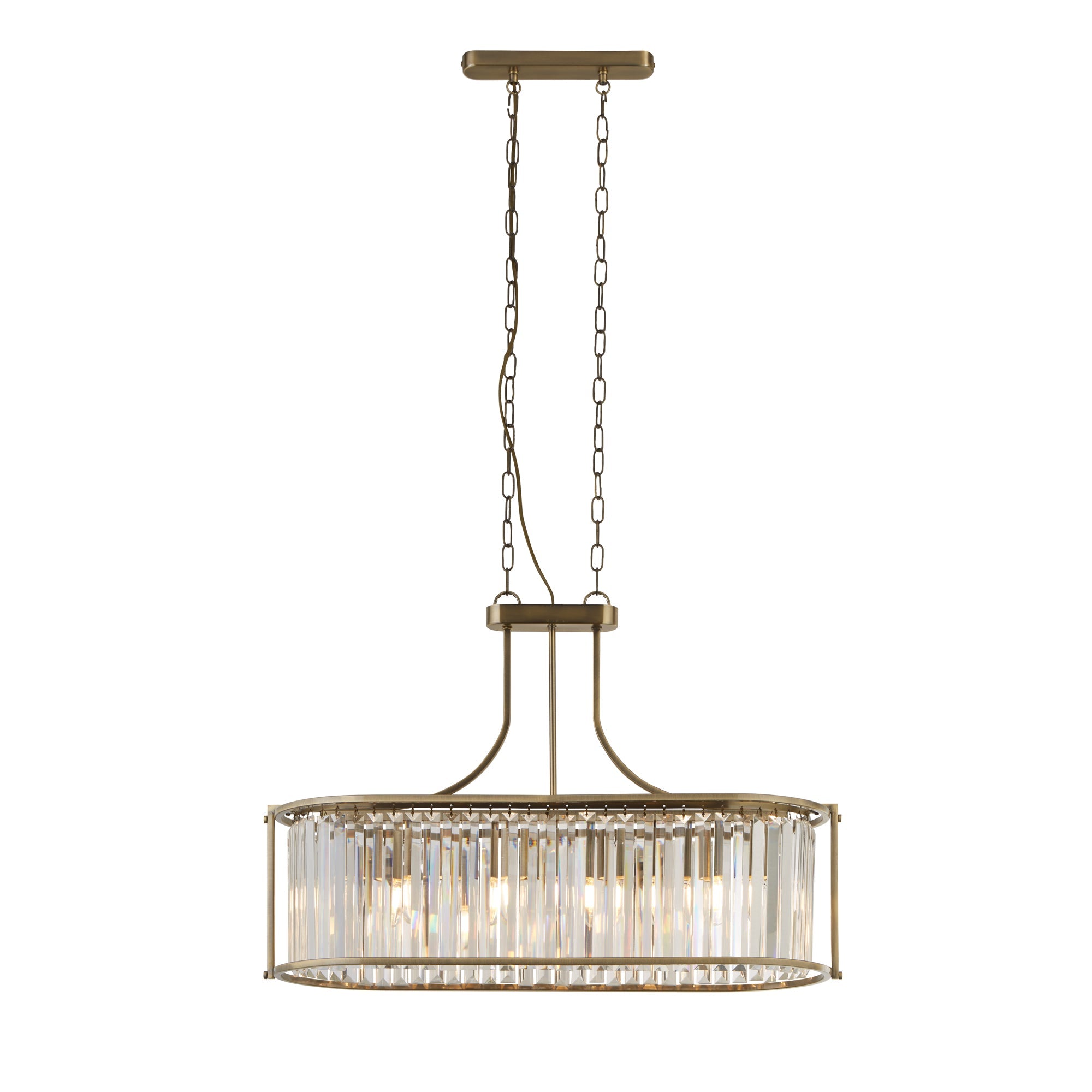 Victoria 5Lt Oval Pendant - Chrome / Antique Brass