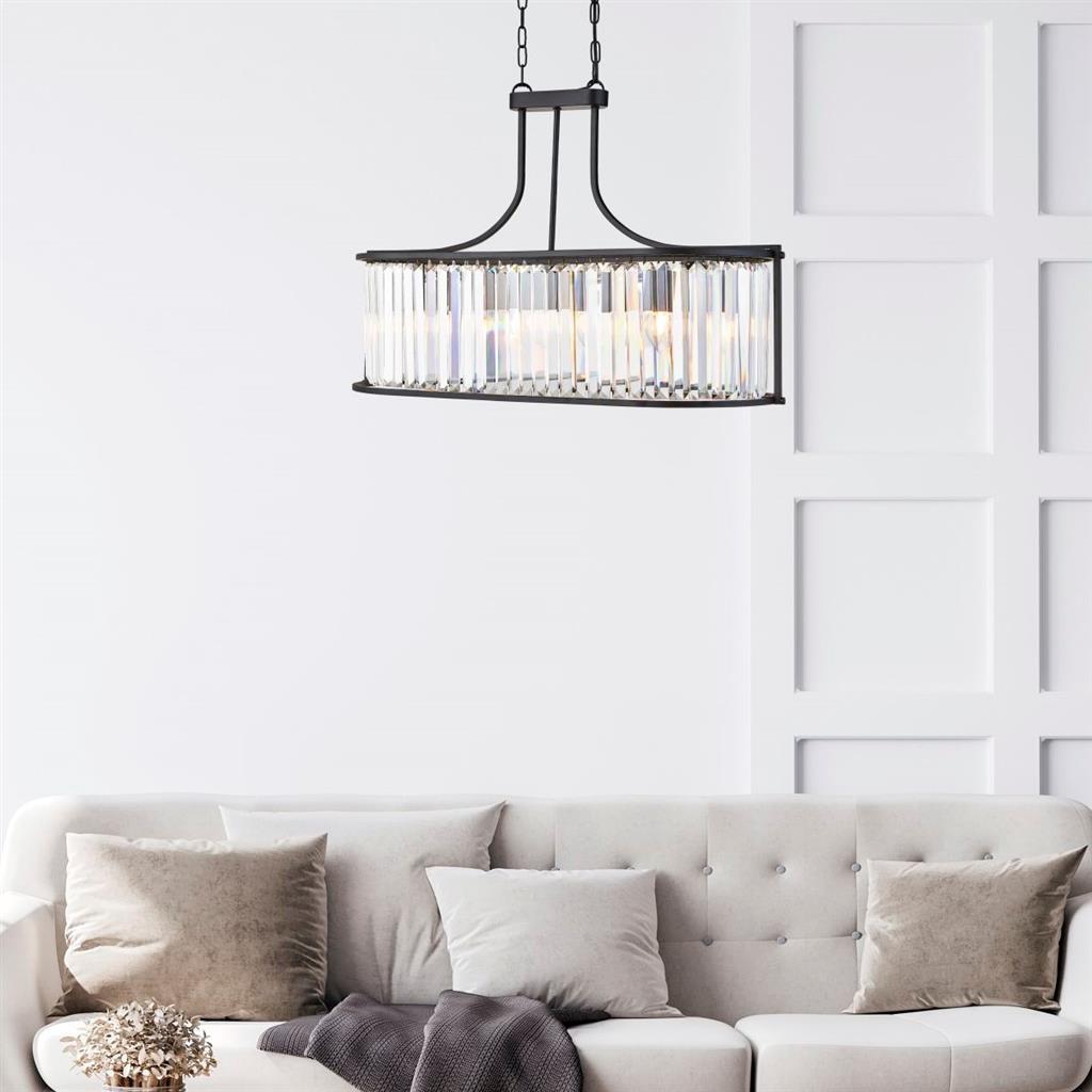 Victoria 5Lt Oval Pendant - Chrome / Antique Brass