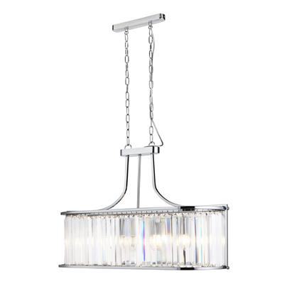 Victoria 5Lt Oval Pendant - Chrome / Antique Brass