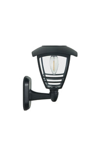 Cadeby Solar LED Wall Lantern 2700k 15Lm Black