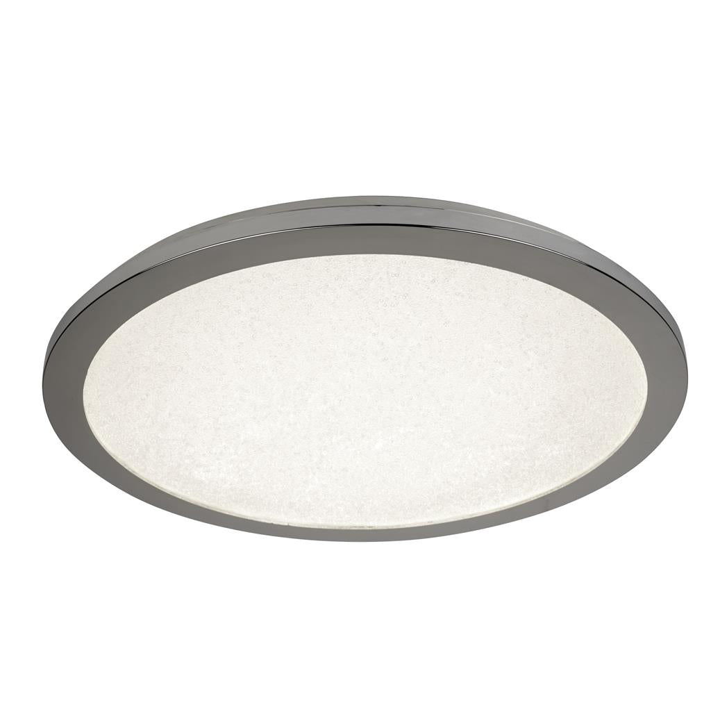 Scilly LED Flush Chrome & Crystal Sand IP44 - Various Sizes