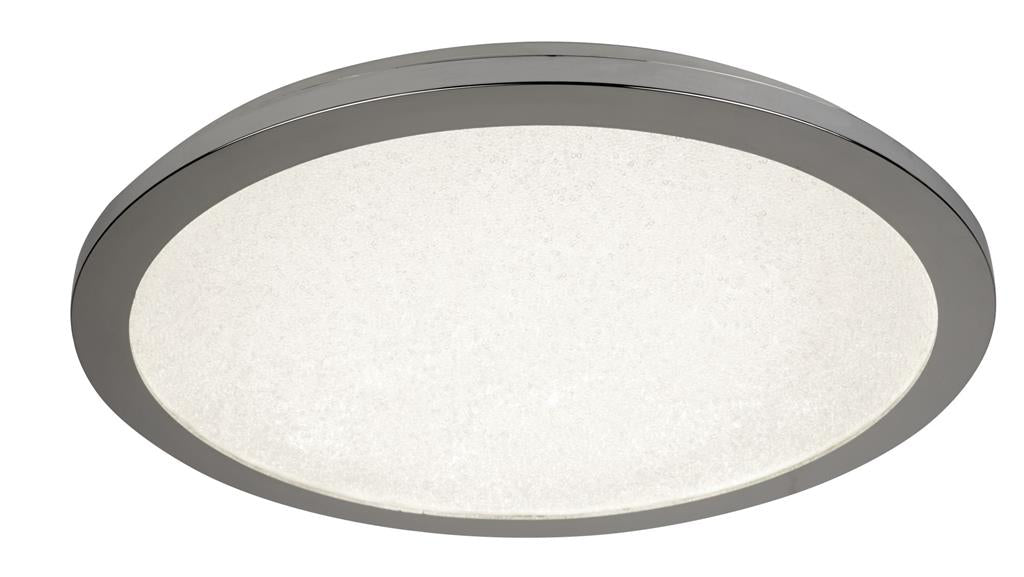 Scilly LED Flush Chrome & Crystal Sand IP44 - Various Sizes