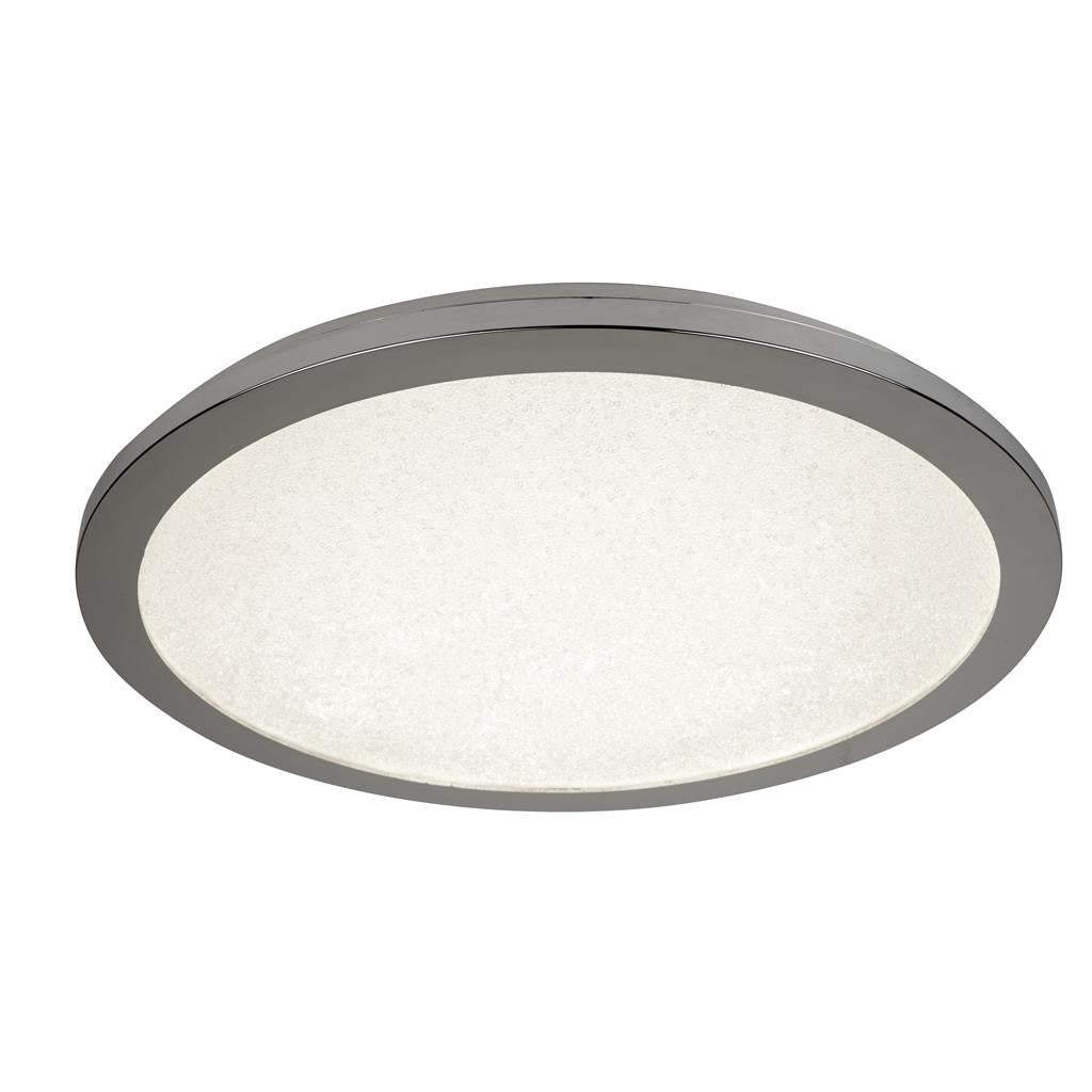 Scilly LED Flush Chrome & Crystal Sand IP44 - Various Sizes