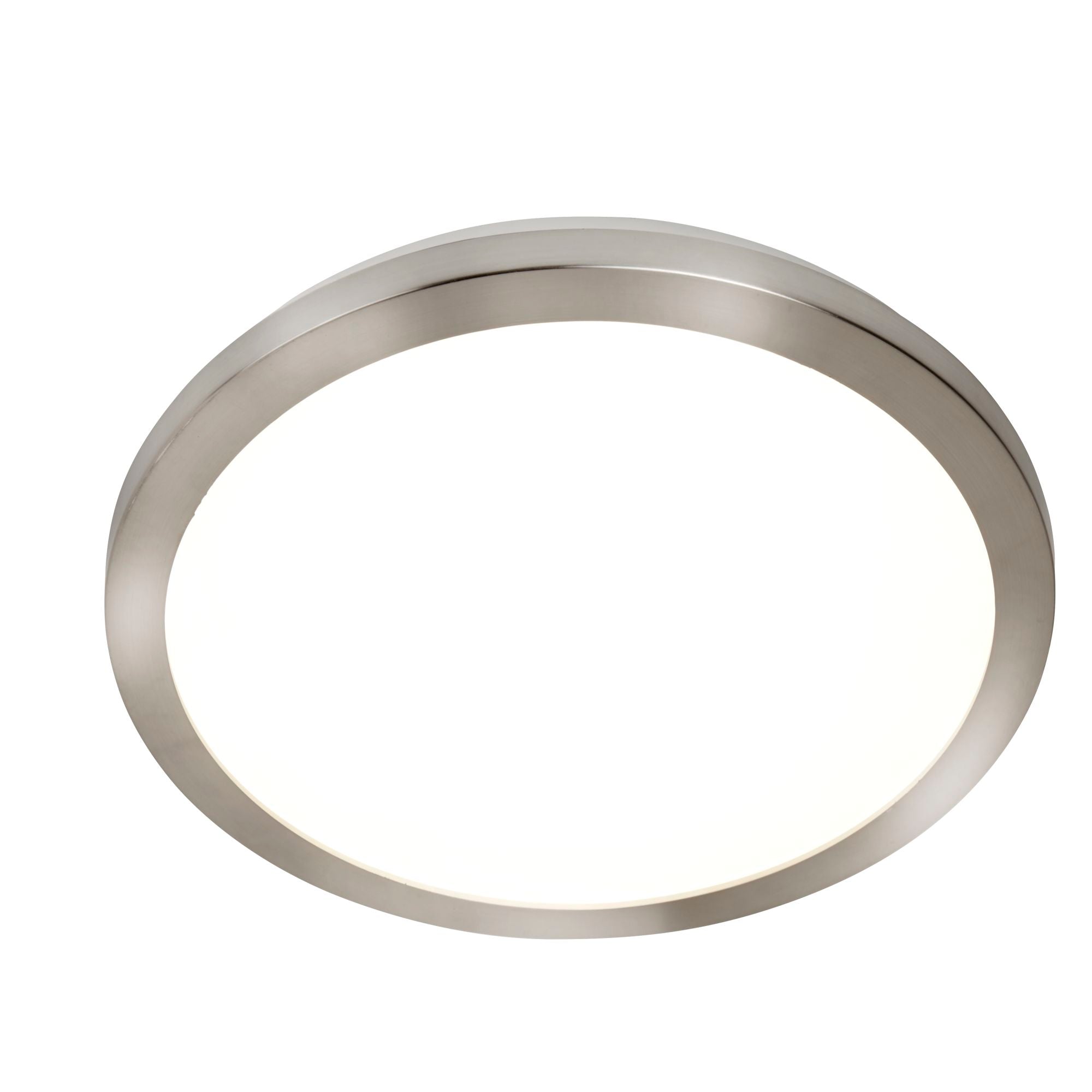 Cork 40cm LED Flush – Satin Silver & Acrylic IP44 - Promotional Offer