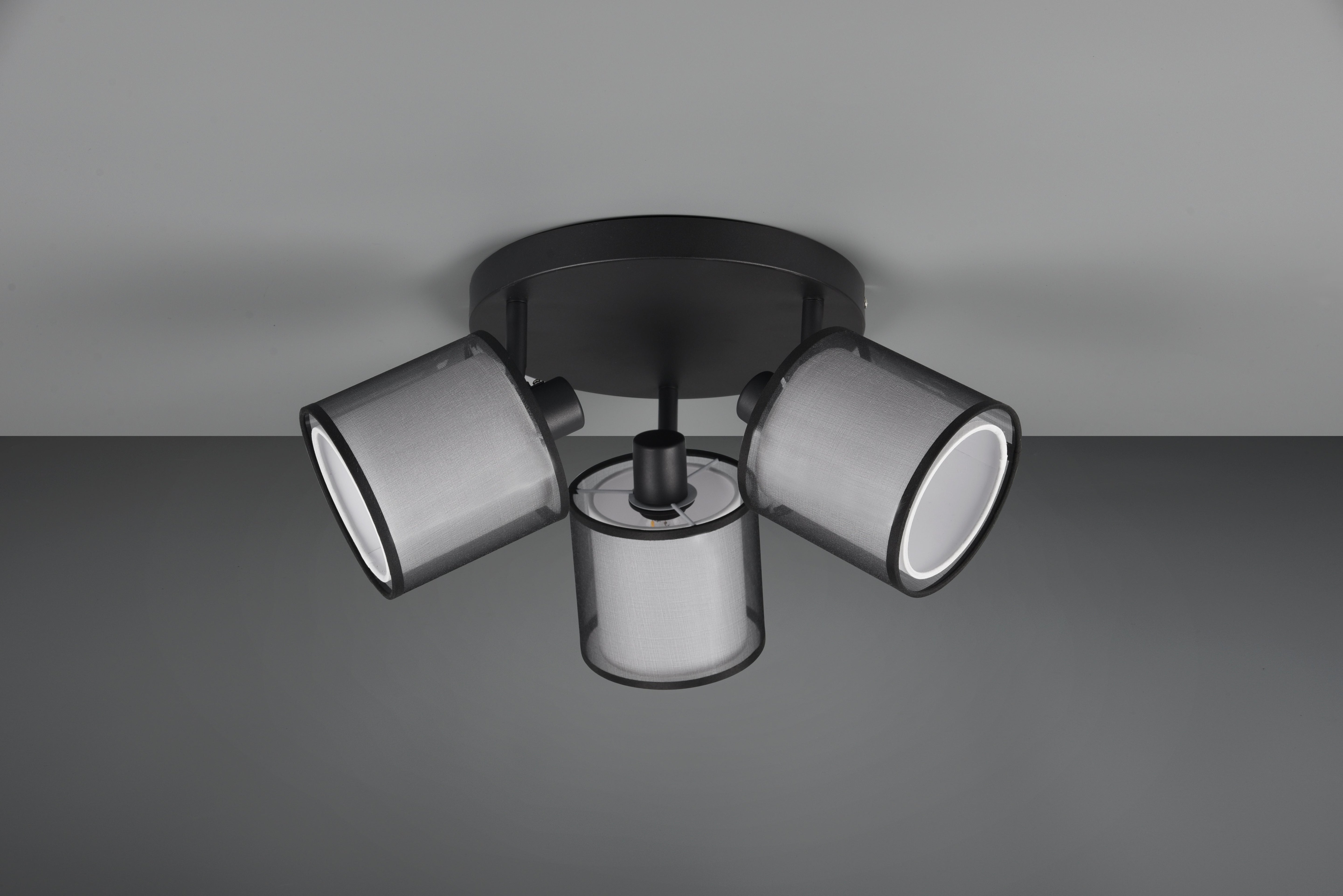 Burton 3Lt Round Plate Spotlight - Black