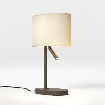 Venn Reader Table Lamp - Bronze/Matt Nickel with Shade