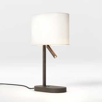 Venn Reader Table Lamp - Bronze/Matt Nickel with Shade