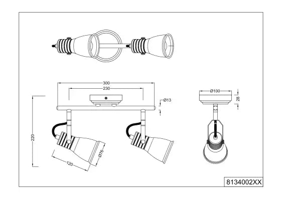 Steam 2/4Lt Bar Spotlight - Antique White